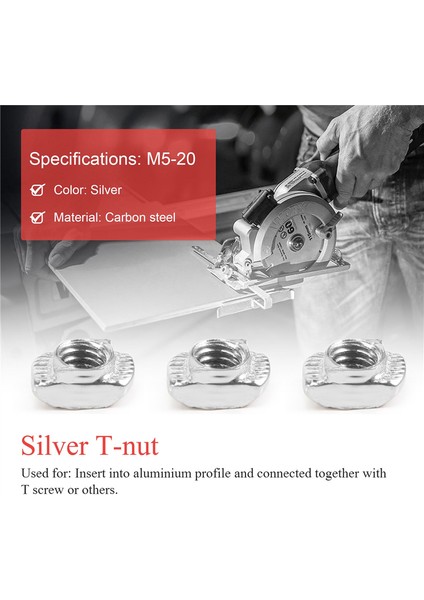 100 Adet M5 Somun Karbon Çelik Alüminyum Konnektör T Bağlantı Elemanı Sürgülü Somun (Yurt Dışından) fiyatları
