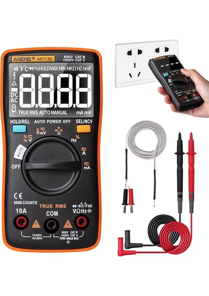 Dijital Multimetre 6000 Sayım Elektrik Ölçer Transistör Test Cihazı Sıcaklık Otomatik Değişen Ac/dc Gerilim Ölçer Ampermetre Direnç Ölçer Voltmetre (Yurt Dışından) fiyatları