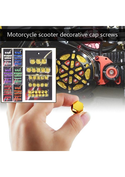 30 Adet Motosiklet Vida Somunu Cıvata Kapatma Başlığı Dekorasyon Centro Motosiklet Süs (Yurt Dışından)