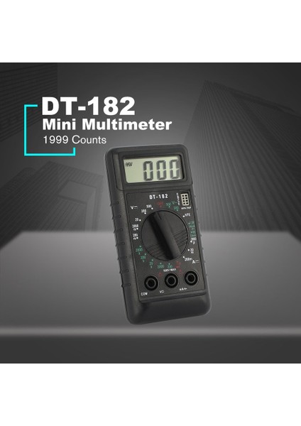 DT-182 Dijital Mini Multimetre Dc/ac Gerilim Akım Ölçer Multitester - Siyah Null (Yurt Dışından)