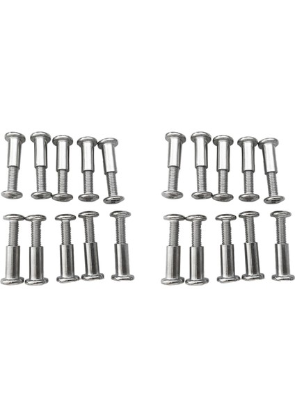 40 Adet Vida Sonrası Fit 5/16 Inç (8mm) Delik Çapı Erkek M6X20MM Kadın M6X18MM Kemer Tokası Bağlama Cıvataları Deri Bağlantı Elemanı (Yurt Dışından)
