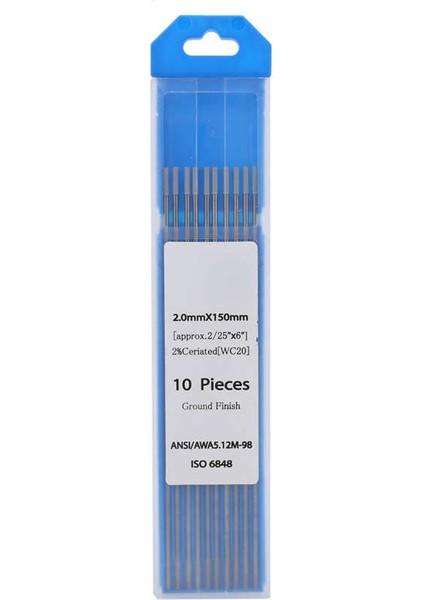 Çubuk Tungsten Elektrot 10 Adet 2mm WC20 Ark Iğnesi Kaynak Için Ince Paslanmaz Çelik Gri (Yurt Dışından)