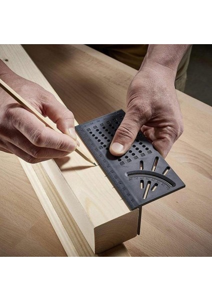 Çok Fonksiyonlu Ağaç Işleme 3D Konumlandırma Cetveli 3D Gönye Açısı Ölçüsü 3D Bükme Açısı Ölçme ve Ayar Cetveli - Gri (Yurt Dışından)