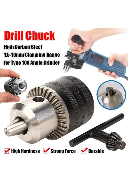 Dası 10MM Açı Öğütücü Chuck Elektrikli Matkap Chuck Tutucu Elektrikli Matkap Dönüştürme Adaptörü Tip 100 Açı Öğütücü (Yurt Dışından)