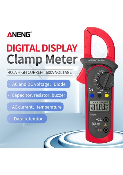 Aneng Dijital Kelepçe Multimetre Direnç Ohm Transistör Test Cihazları Ac/dc Voltmetre Ac Akım Lcr Pens Metre Sıcaklık ile (Yurt Dışından) modelleri