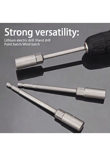 Adet 80MM Uzunluk Derinleştirmek Güç Somun Sürücü Matkap Ucu Seti Darbe Soket Adaptörü Sevıch (Yurt Dışından)