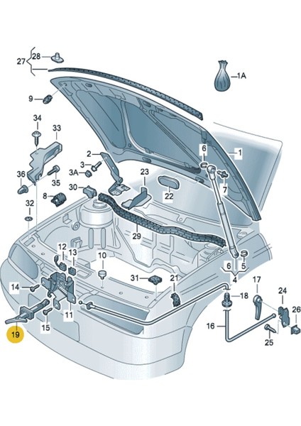 Vw Golf 4 1998-2004 Motor Kaput Açma Emniyet Mandalı 1J0823593C fırsatları