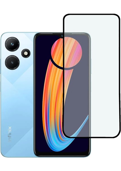 Infinix Hot 30I Tam Kaplayan Çerçeveli Tempered Ekran Koruyucu - Siyah AL3276