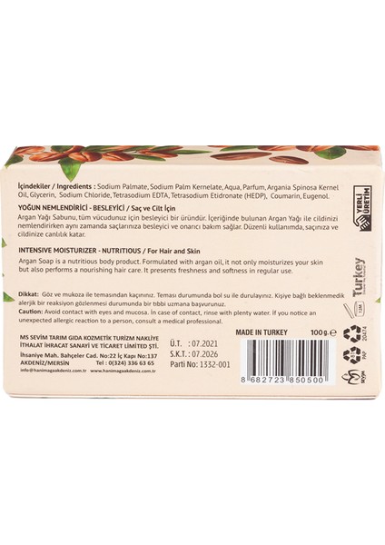 Akdeniz Argan Yağlı Doğal Sabun 100 gr fiyatları