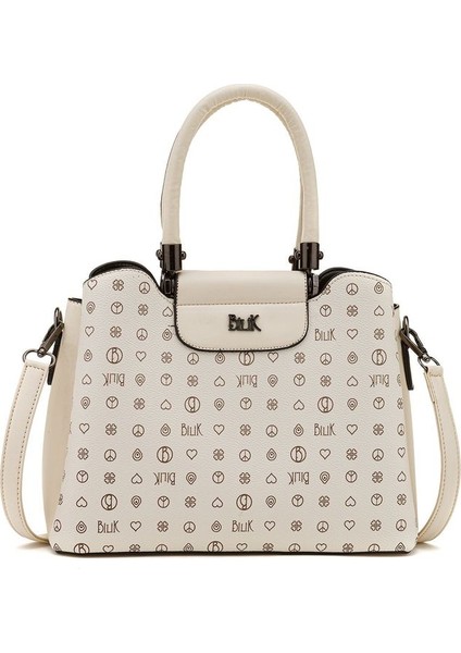 Monogram Bej Kadın El Çantası Riv 228-MN