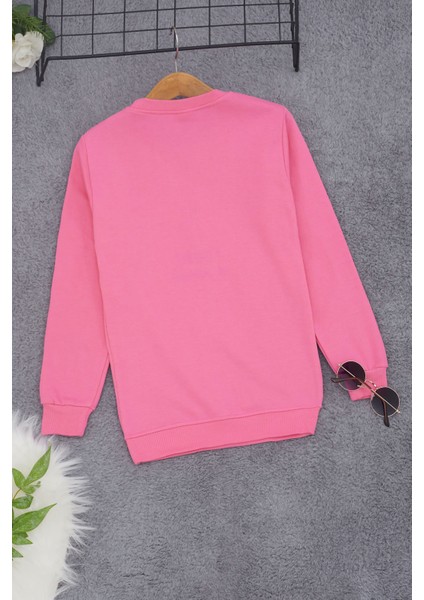 Pembe Çiçek Nakışlı Kız Çocuk Kız Çocuk Sweatshirt 17193 fırsatları