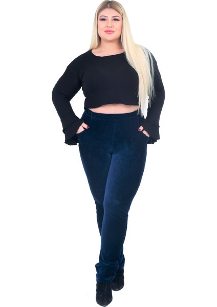 Kadın Büyük Beden Pantolon Gny31122 Elastik Bel Fitilli Kadife fiyatları