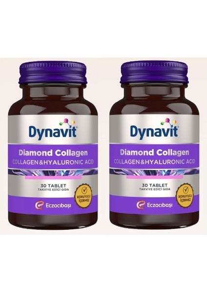 Diamond Collagen & Hyaluronic Acid 30 Tablet x 2 Adet