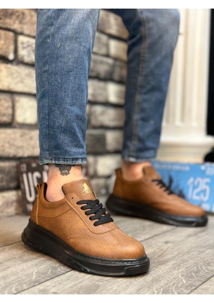 Ba0327 Taba Siyah Bağcıklı Spor Erkek Ayakkabı