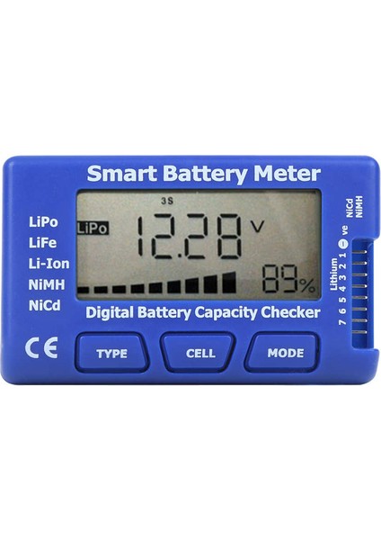 LCD Arka Aydınlatma Ekranlı 5'i 1 Arada Akıllı Dijital Pil Ölçer Kapasite Kontrol Cihazı (Yurt Dışından)