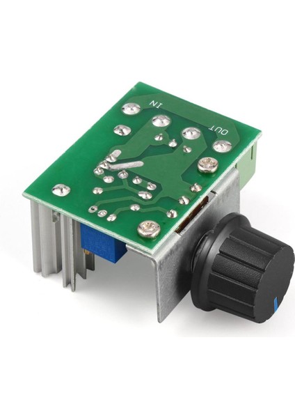 220V 2000W Hız Kontrol Cihazı Scr Voltaj Regülatörü Karartma Dimmerler Termostat - Yeşil ve Gümüş (Yurt Dışından)