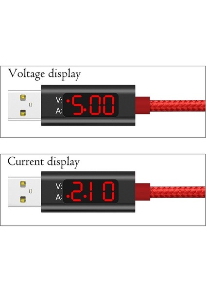 LED Ekran Gerilim Akım USB Kablolu Telefon Şarj Kablosu (Yurt Dışından) indirimleri