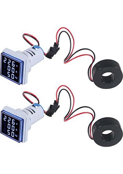2 Adet Akım Gerilim Hertz Metre Dijital 3ın1 22MM Voltmetre Ampermetre Hz Metre Akım Frekans Göstergesi Ac 60-500V (Yurt Dışından)