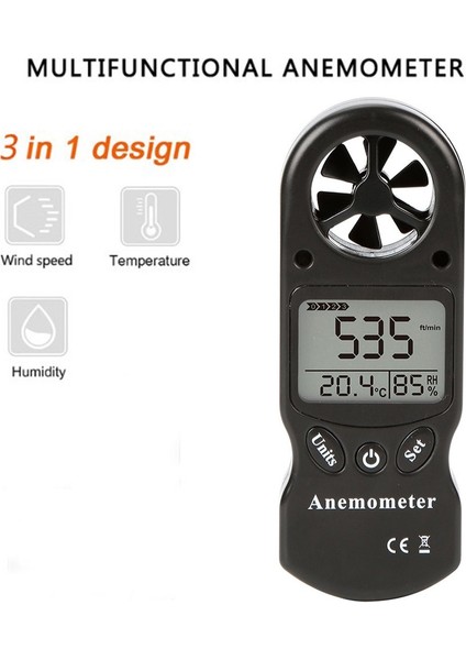 TL-300 Mini 3'ü 1 Arada Anemometre Dijital LCD Rüzgar Hızı Higrometre Termometre (Yurt Dışından) modelleri