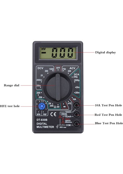 Towayer LCD Dijital Multimetre Ac/dc 750/1000 V Dijital Mini El Multimetre Probu Voltmetre Ampermetre Ohm Test Cihazı Metre (Yurt Dışından) fırsatları