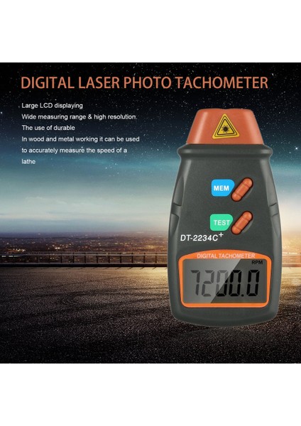 Dijital Lazer Fotoğraf Takometre Temassız Rpm Tach Hız Ölçer Motoru - Siyah (Yurt Dışından) fırsatları