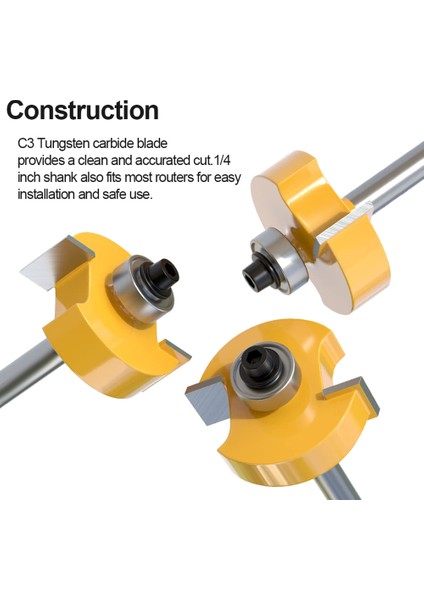 Rulman Setli 1/4 Inç Shank Rabbet Yönlendirici Ucu (Yurt Dışından) fırsatları