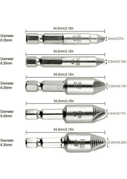 Le 5 Adet Hasarlı Vida Çıkarıcı Kaldırma Seti 5 Boyutları Güçlü Kavrama Vidaları Cıvata Özü Matkap Ucu Araçları (Yurt Dışından) fırsatları