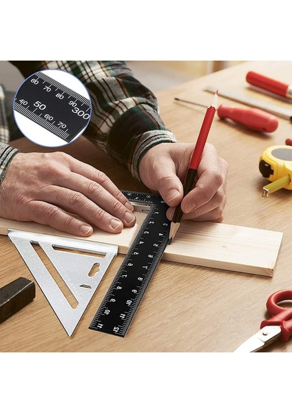 Marangoz Kare, 3 Adet L Kare Dik Açı Cetveli, 8 Inç x 12 Inç Metal Çerçeve Çelik Kare, Dik Açı Cetveli (Yurt Dışından) fırsatları