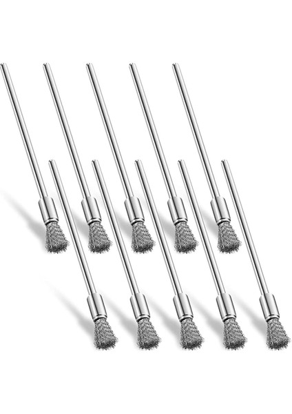 Namuny 10 Adet Temizleme Uç Fırçaları Kalem 3 mm Mandrel Pas Boya Temizleme Uçları Parlatma Döner Alet Aksesuarları, 6 mm Uç Fırçası (Yurt Dışından)