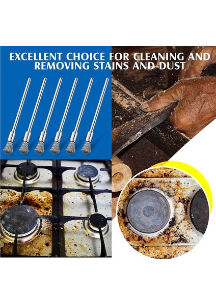 Namuny 10 Adet Temizleme Uç Fırçaları Kalem 3 mm Mandrel Pas Boya Temizleme Uçları Parlatma Döner Alet Aksesuarları, 6 mm Uç Fırçası (Yurt Dışından) fırsatları