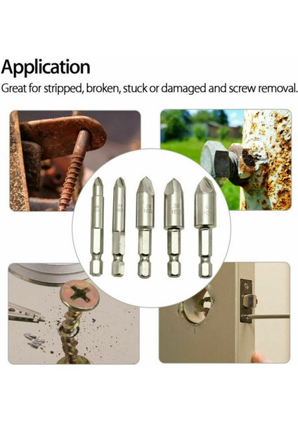 gr 5 Adet Hasarlı Vida Çıkarıcı Kaldırma Seti 5 Boyutları Güçlü Kavrama Vidaları Cıvata Özü Matkap Ucu Araçları (Yurt Dışından) fırsatları