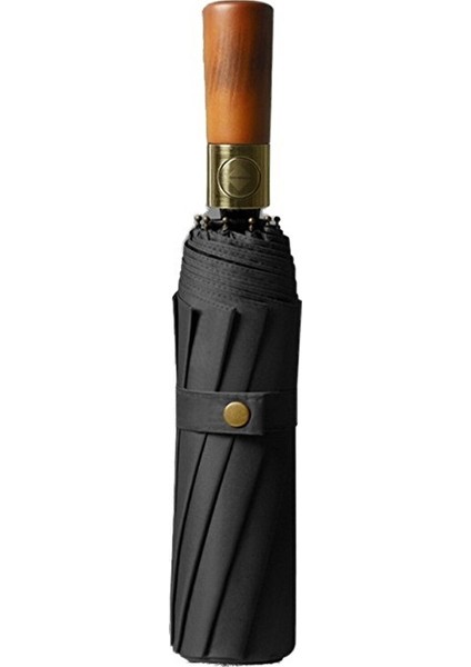 Sanlindou L Youth Bayanlar Yeni Stil 10 Kemik Otomatik Şemsiye Masif Ahşap Kulp (Yurt Dışından)