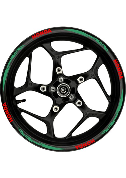 Honda Kırmızı Yazılı Yeşil Reflektif Pençe Şeritli CLK-214