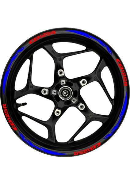 CB125R Kırmızı Yazılı Mavi Reflektif Pençe Şeritli CLK-248