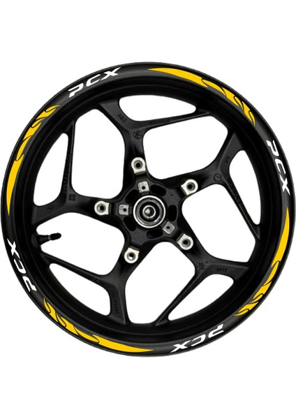 Pcx Beyaz Yazılı Turuncu Reflektif Pençe Şeritli CLK-163