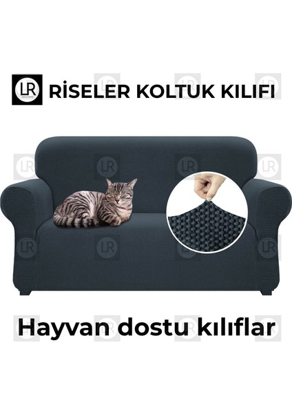 Riselerhome  Lastıklı Esnek Koltuk Kanepe Kılıfı Takımı Çekyat Örtüsü  (3+3+1+1 ) Takım