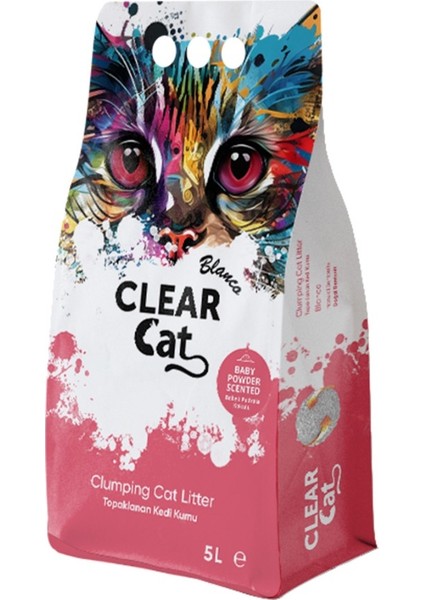 Kedi Kumu Topaklaşan Bentonit Clear Cat Blanco 20L Bebek Pudrası Kokulu (4*5 veya 2*10L) fiyatları