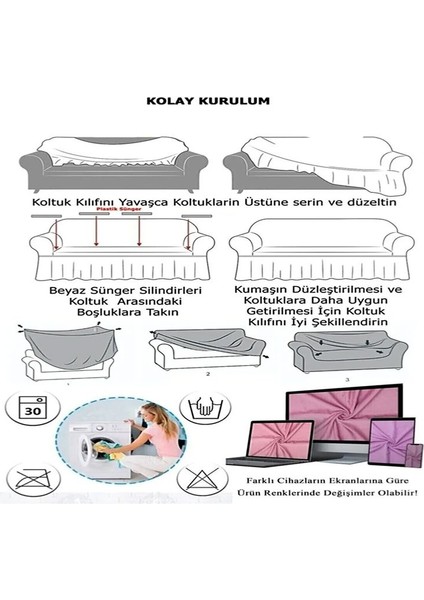 Bürümcük Lastikli Kanepe Örtüsü Likralı Koltuk Örtüsü Iki 3lü Iki Tekli Çekyat Örtüsü fırsatları