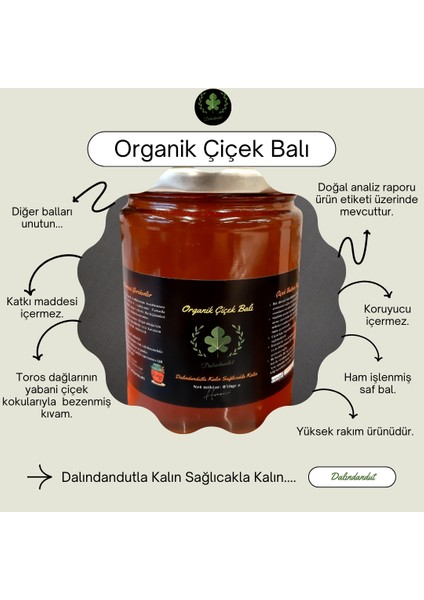 Yeni Mahsül Organik Çiçek Balı 850 gr