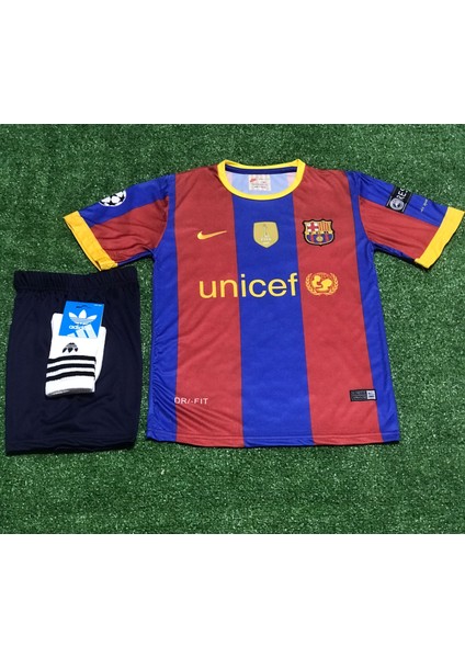 Barcelona 2011 Şampiyonlar Ligi Finali Lionel Messi Çocuk Forması Şort Çorap 3'lü Set fiyatları