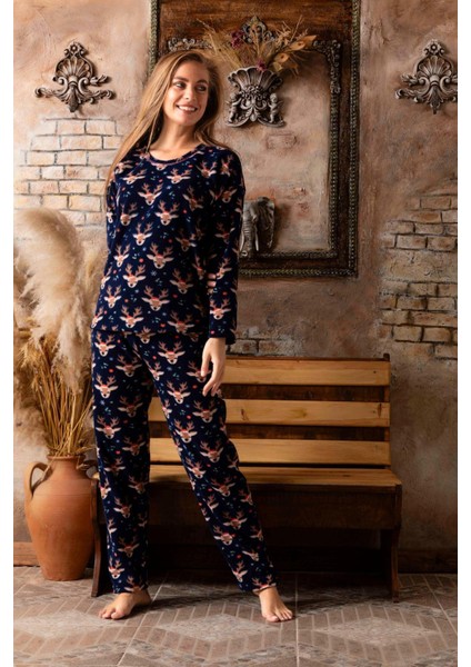 Kadın Polar Pijama Takım Geyik Desenli fiyatları