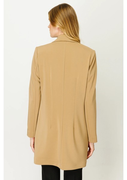 Uzun Kapak Cepli Ceket Camel fiyatları