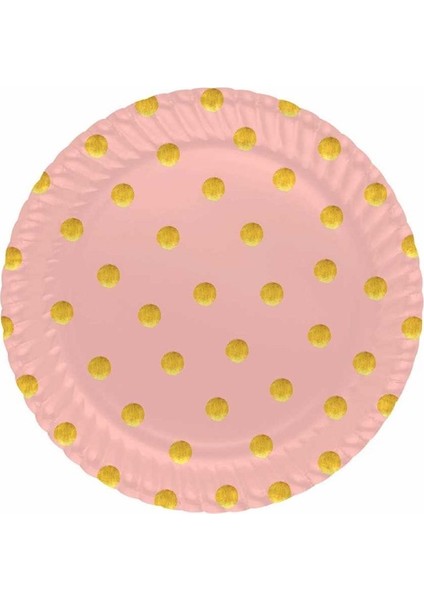 Pastel Düşler Somon Karton Tabak 23CM