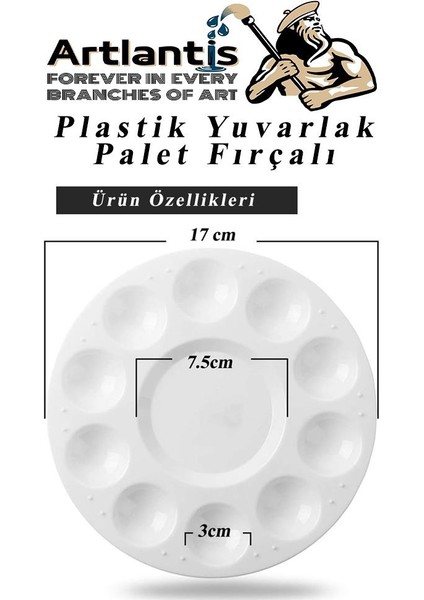 Akrilik Boya 12 Renk 20 ml Şişe 1 Paket 12'li Akrilik Boya Seti ve Yuvarlak Resim Paleti Fırçalı