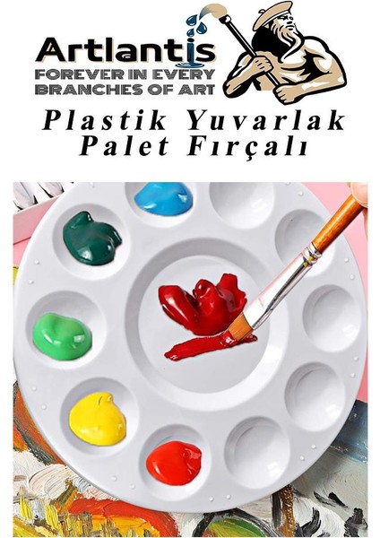 Akrilik Boya 12 Renk 20 ml Şişe 1 Paket 12'li Akrilik Boya Seti ve Yuvarlak Resim Paleti Fırçalı