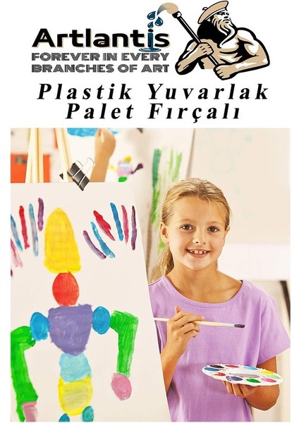 Akrilik Boya 12 Renk 20 ml Şişe 1 Paket 12'li Akrilik Boya Seti ve Yuvarlak Resim Paleti Fırçalı