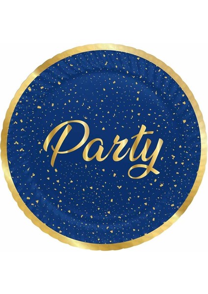 Parti Zamanı Lacivert Karton Tabak 23CM