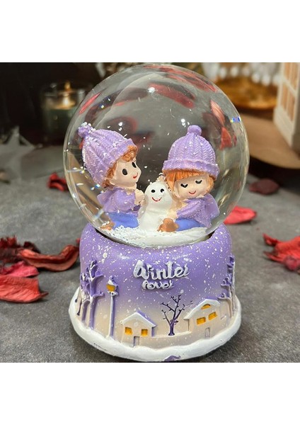 Winter Love Temalı Orta Boy Işıklı Müzikli Kar Küresi fiyatları