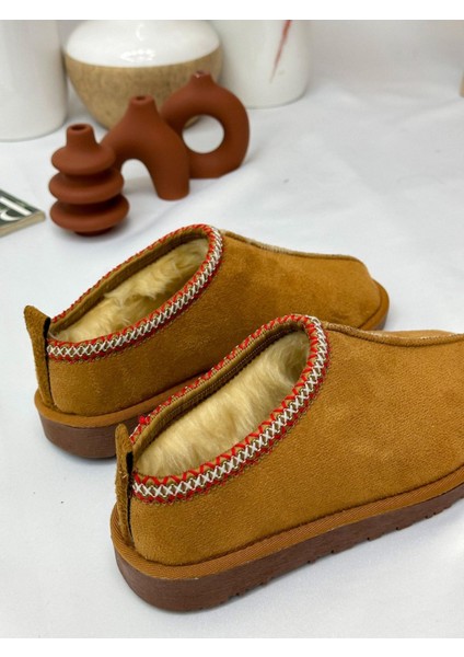 Taba Süet (Huggie) Içi Yünlü Kadın Terlik modelleri