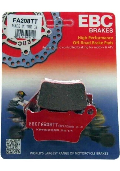 FA208TT 1996-2003 Ktm 400 Exc Uyumlu Arka Fren Balatası Karbon Balata